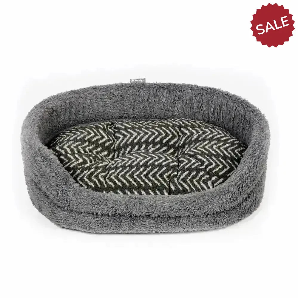 Danish Design Fleece Slumber Bed Charcoal Arrows 24" Charcoal Arrows Dog Beds