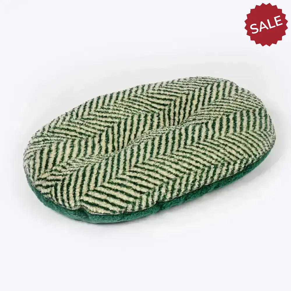 Danish Design Green Herringbone Fleece Quilted Mattress Dog Bed Small Green Dog Beds