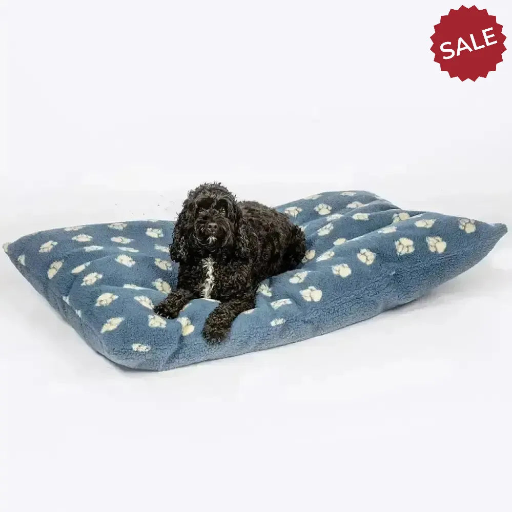 Danish Design Harbour Paw Fleece Deep Duvet Dog Bed Medium Blue Dog Beds
