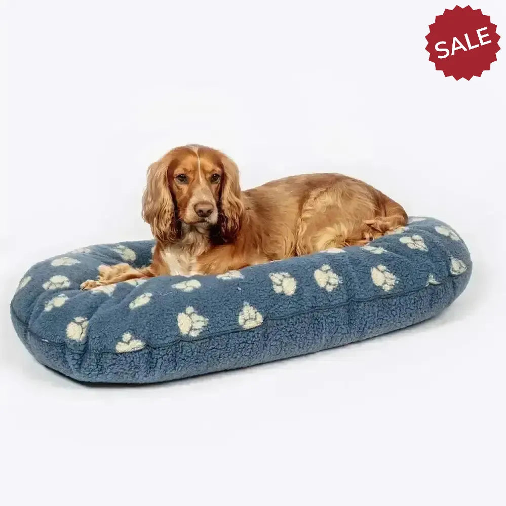 Danish Design Harbour Paw Fleece Quilted Mattress Dog Bed Small Blue Dog Beds