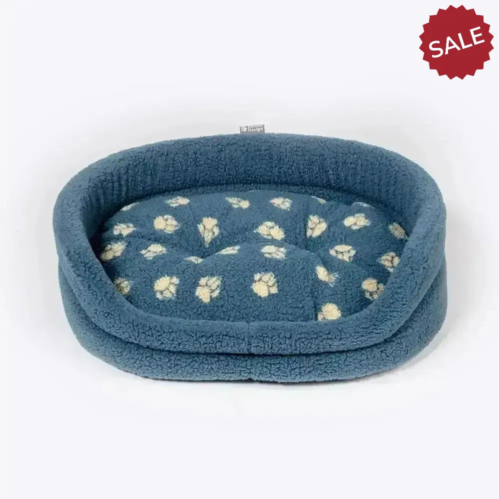 Danish Design Harbour Paw Fleece Slumber Bed Dog Bed Small Blue Dog Beds