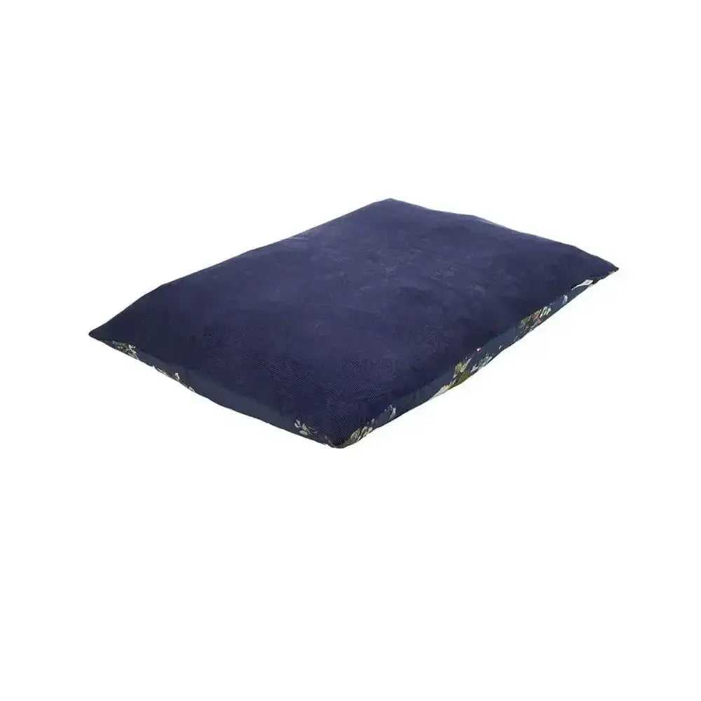 Deep navy blue rectangular pet bed with subtle floral edges from danish design laura ashley rosemore deep duvet collection