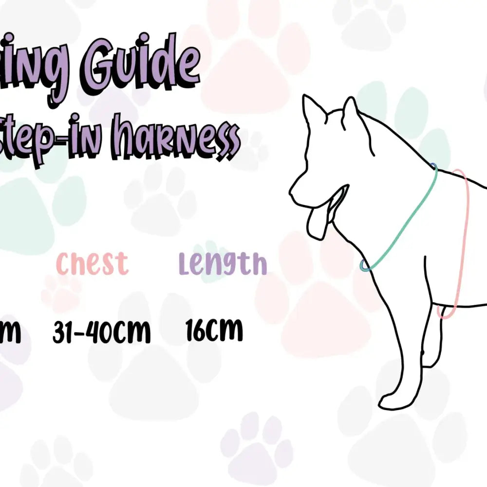 Xxs adjustable small dog harness with unicorns step-in design for pups 31-40cm chest from daydreams & unicorns