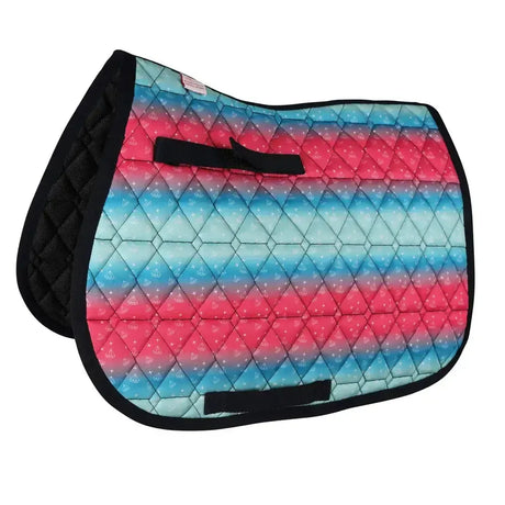 Dazzling Diamond Saddle Pad by Little Rider Teal/Pink Pony/Cob Saddle Pads
