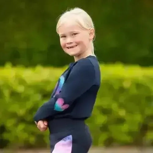 Dazzling Night Long Sleeve T-Shirt by Little Rider Navy/Prismatic 11-12 Years Base Layers