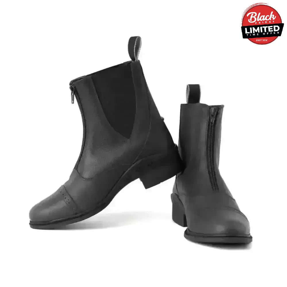 Detroit Zipped Paddock Boots Rhinegold BLACK 37 EU / 4 Short Riding Boots