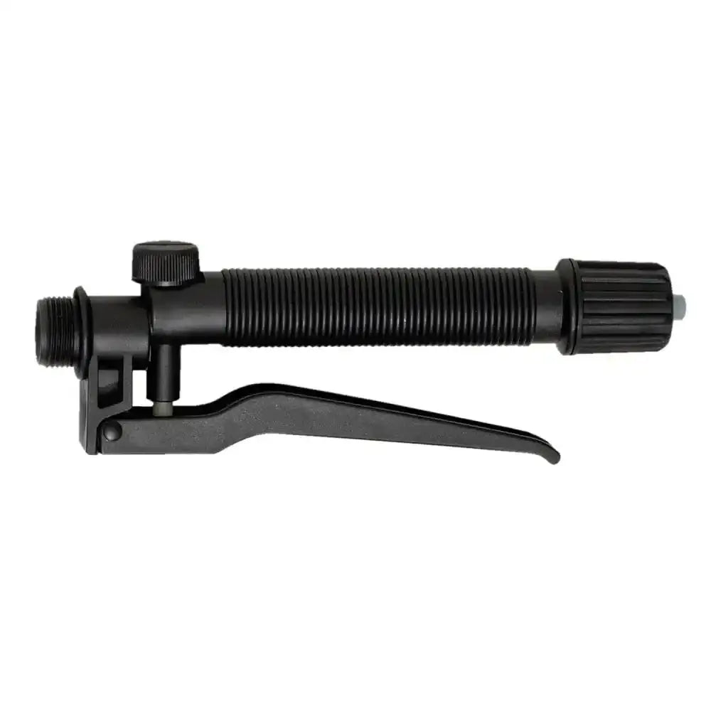 Black plastic grease gun with ribbed spare handle and adjustable nozzle for martino mary extractable incorporated use