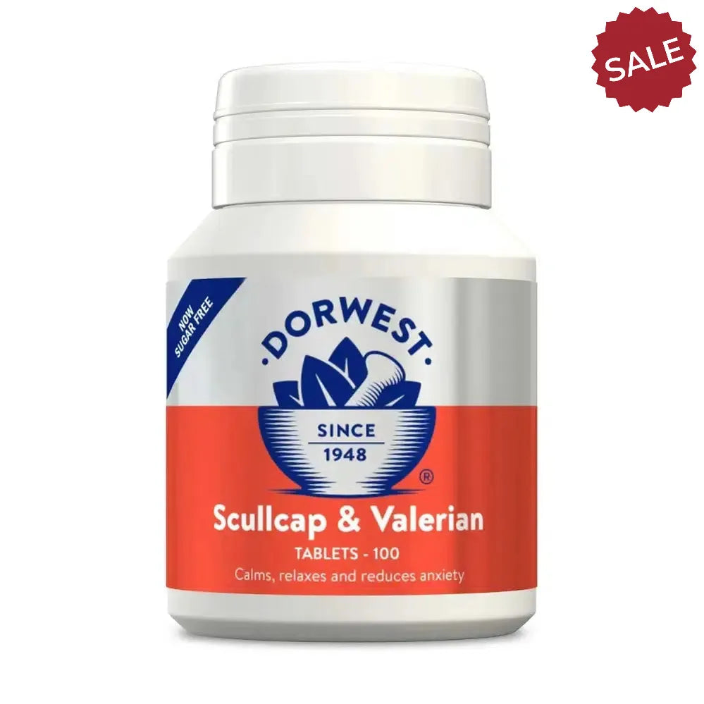 Dorwest Herbs Scullcap & Valerian 100 Tablets Pet Calmers