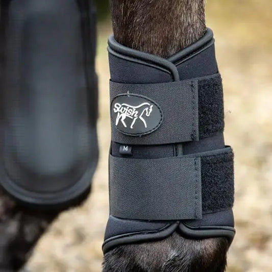 Swish Double Locking Brushing Boots - Black Small (Pony) Brushing Boots