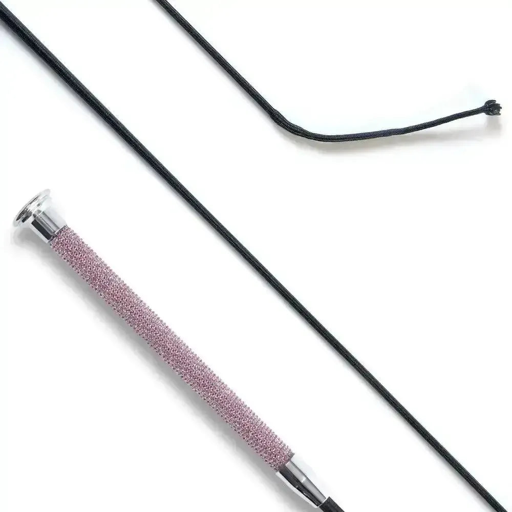 Dressage Whip with Pink Crystal Grip Pink Dressage Whips