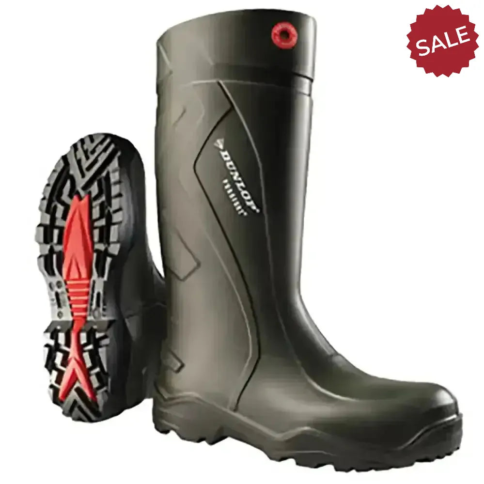 Dunlop Purofort Plus Full Safety Wellington Boots (36) 3 Green/Black Wellington Boots