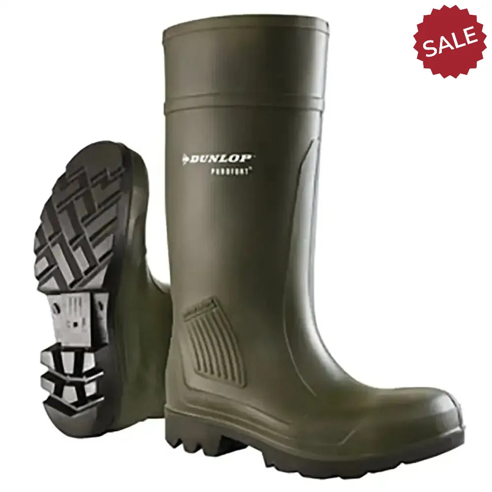 Dunlop Purofort Professional Wellington Boots (37) 4 Green/Brown Wellington Boots