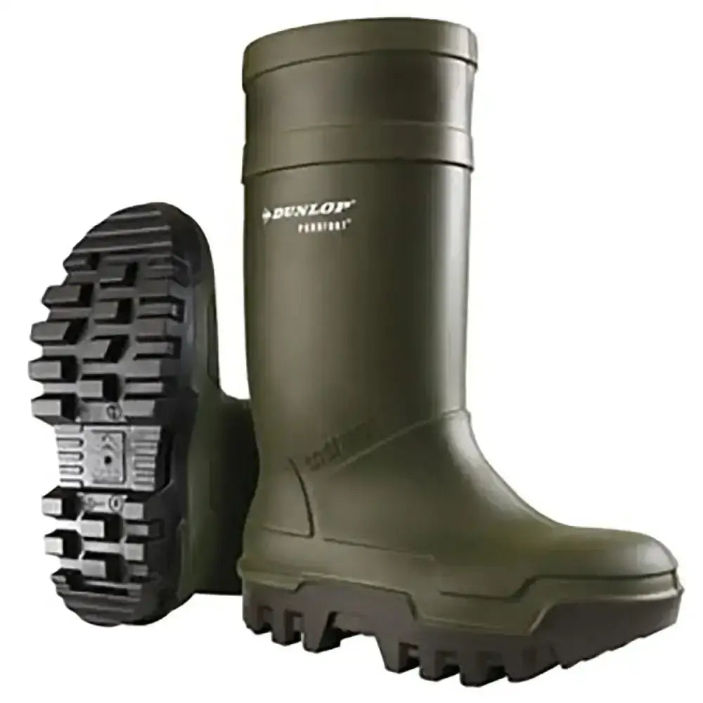 Dunlop Purofort Thermo Plus Full Safety 6 (39) Green/Brown Wellington Boots