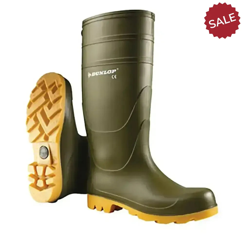 Dunlop Universal (39) 6 Green/Beige Wellington Boots