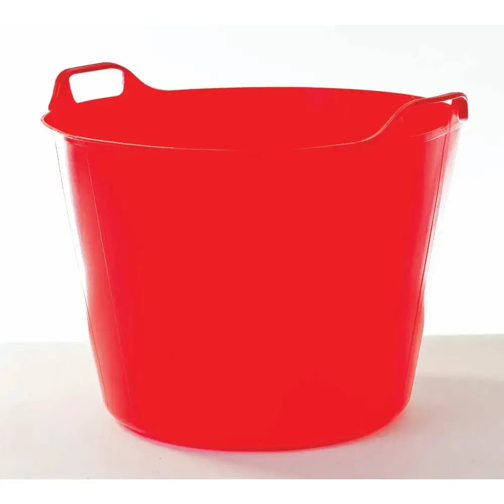 Bright red plastic easi trug flexible feed bucket 26 litre with two integrated handles and strong litre capacity