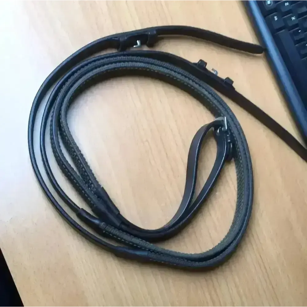 Economy Leather Rubber Grip Reins Shop Soiled Havana Full Reins