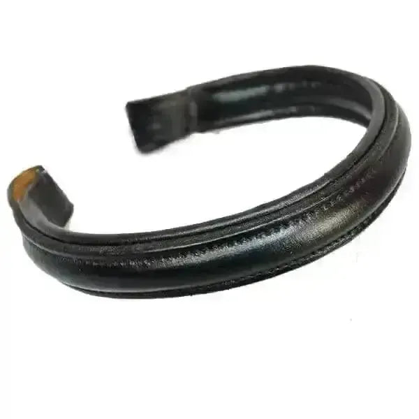 Economy Plain Raised Leather Browbands Black Small Pony Bridle Accessories