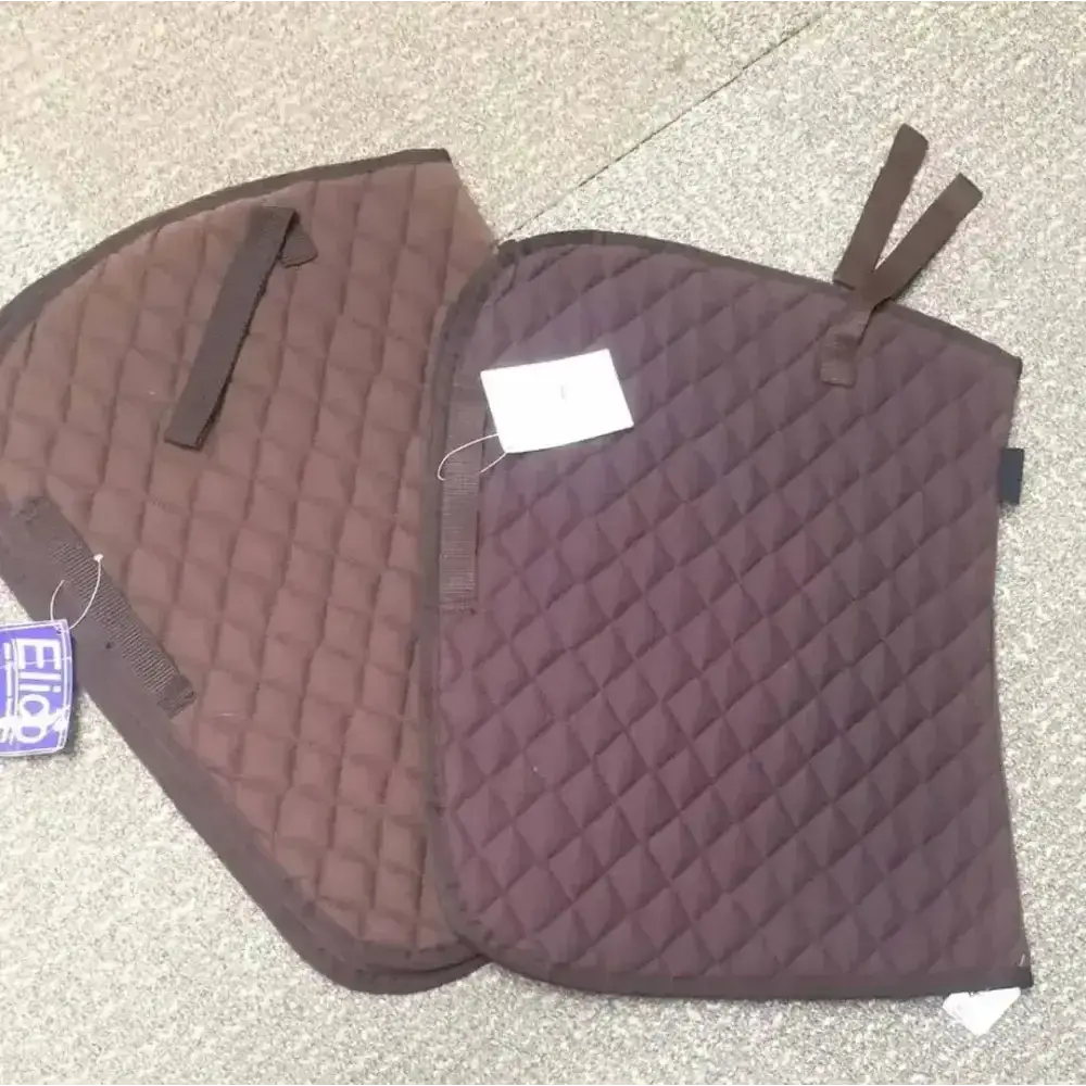Elico Cotton Quilted Saddlecloths Brown Small Saddle Pads