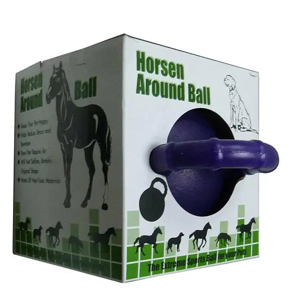 Purple plastic elico horse playball with handle designed for fun horse exercise and playball purple use
