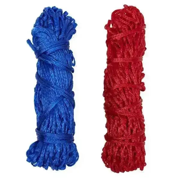 Elico st ives shetland haynet synthetic blue and red rope neatly coiled in small sized haynet bundles