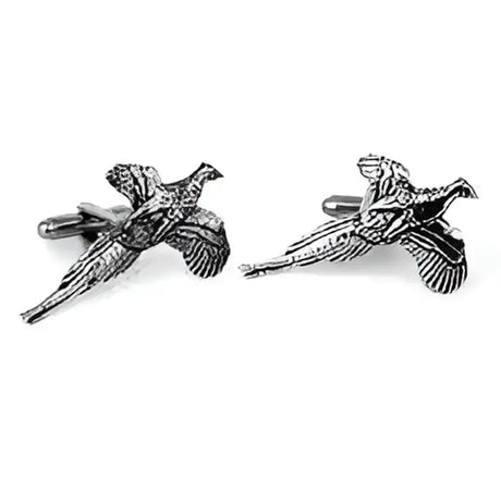 English Made Flying Pheasant Pewter Cufflinks Gifts