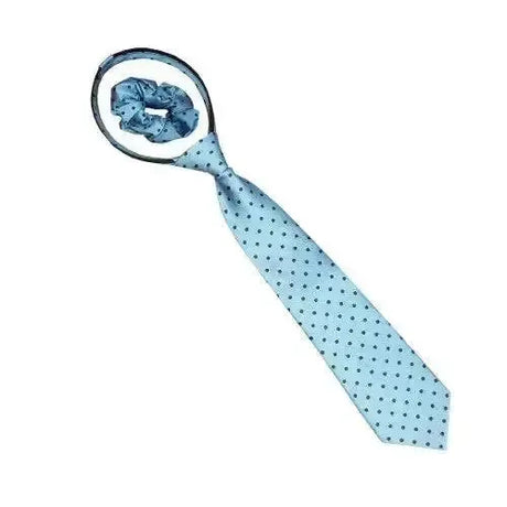 Equetech Adult Polka Dot Zipper Tie Light Blue / Navy Riding Ties