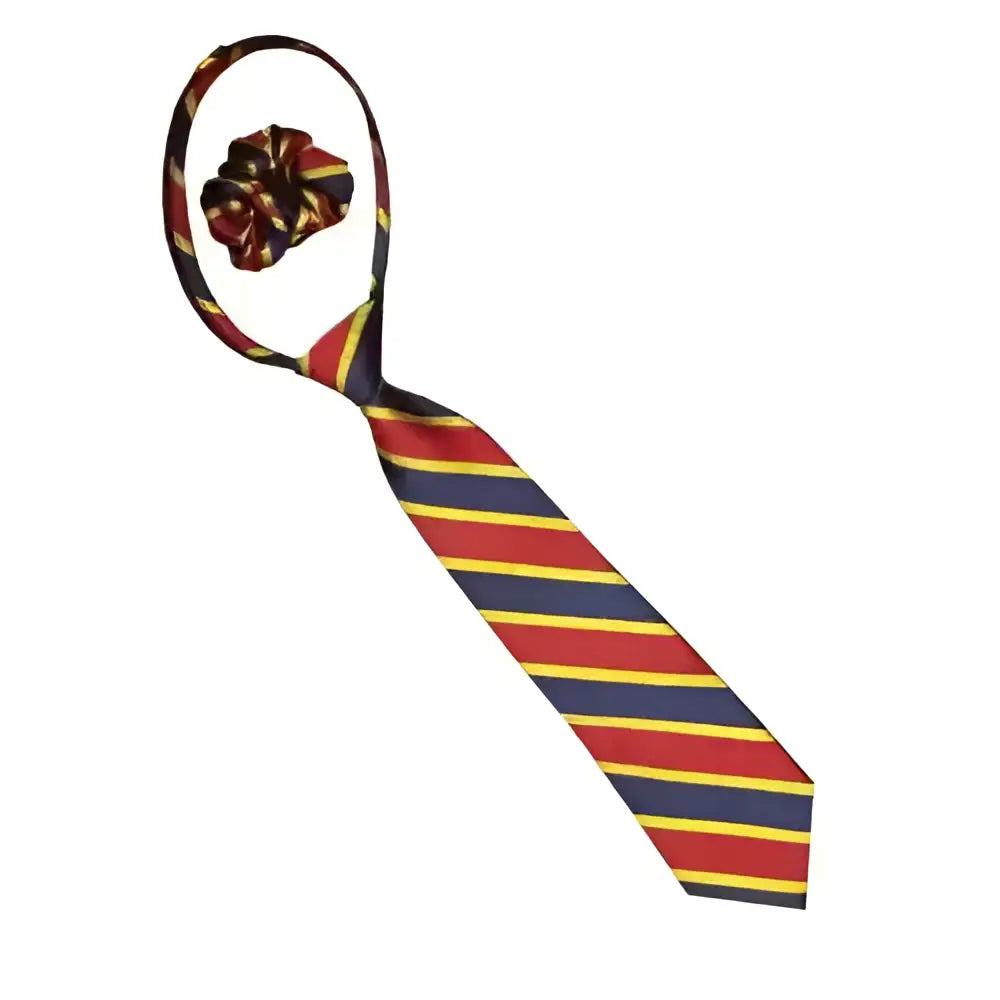 Vibrant equetech adult polka dot zipper tie with bold red navy blue and yellow striped riding ties