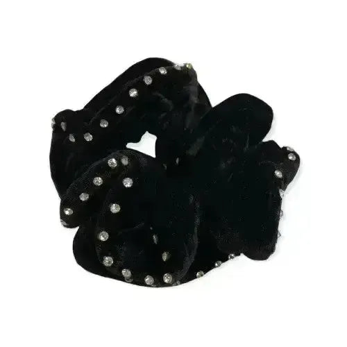 Equetech Hair Scrunchie Velvet Black / Crystal Hair Scrunchies
