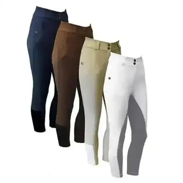 Equetech Perform FS Competition Breeches - Shop Soiled White Withgrey Knee Patch 34" Breeches