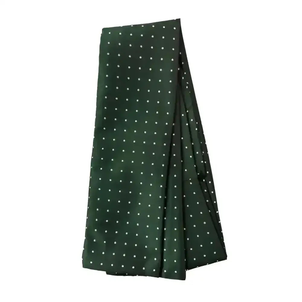Dark green silk equetech pin spot riding stock with white polka dots for spot riding and self tying