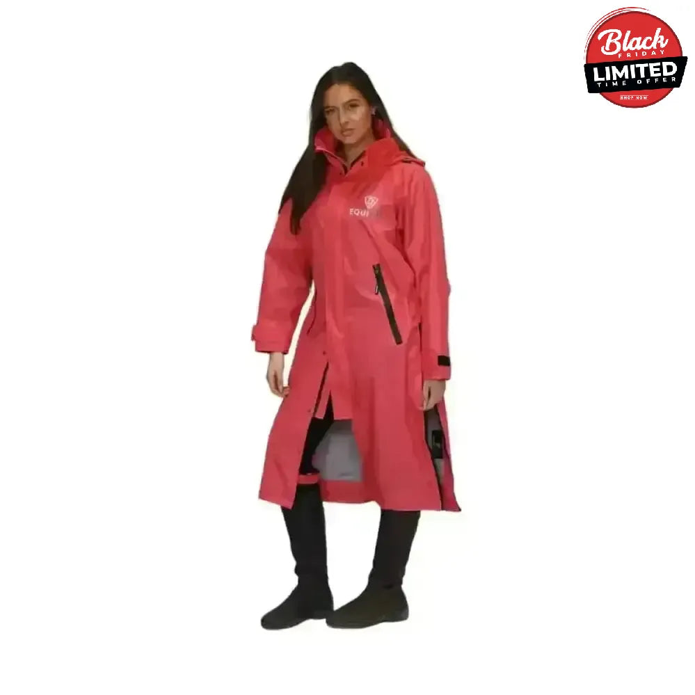 Equidry EQUIMAC Waterproof Riding Jacket Coral / Grey Age 3 - 5 Outdoor Coats
