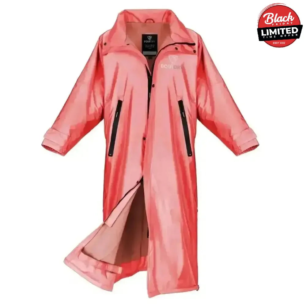Equidry EQUIMAC Waterproof Riding Jacket Coral / Grey Age 3 - 5 Outdoor Coats