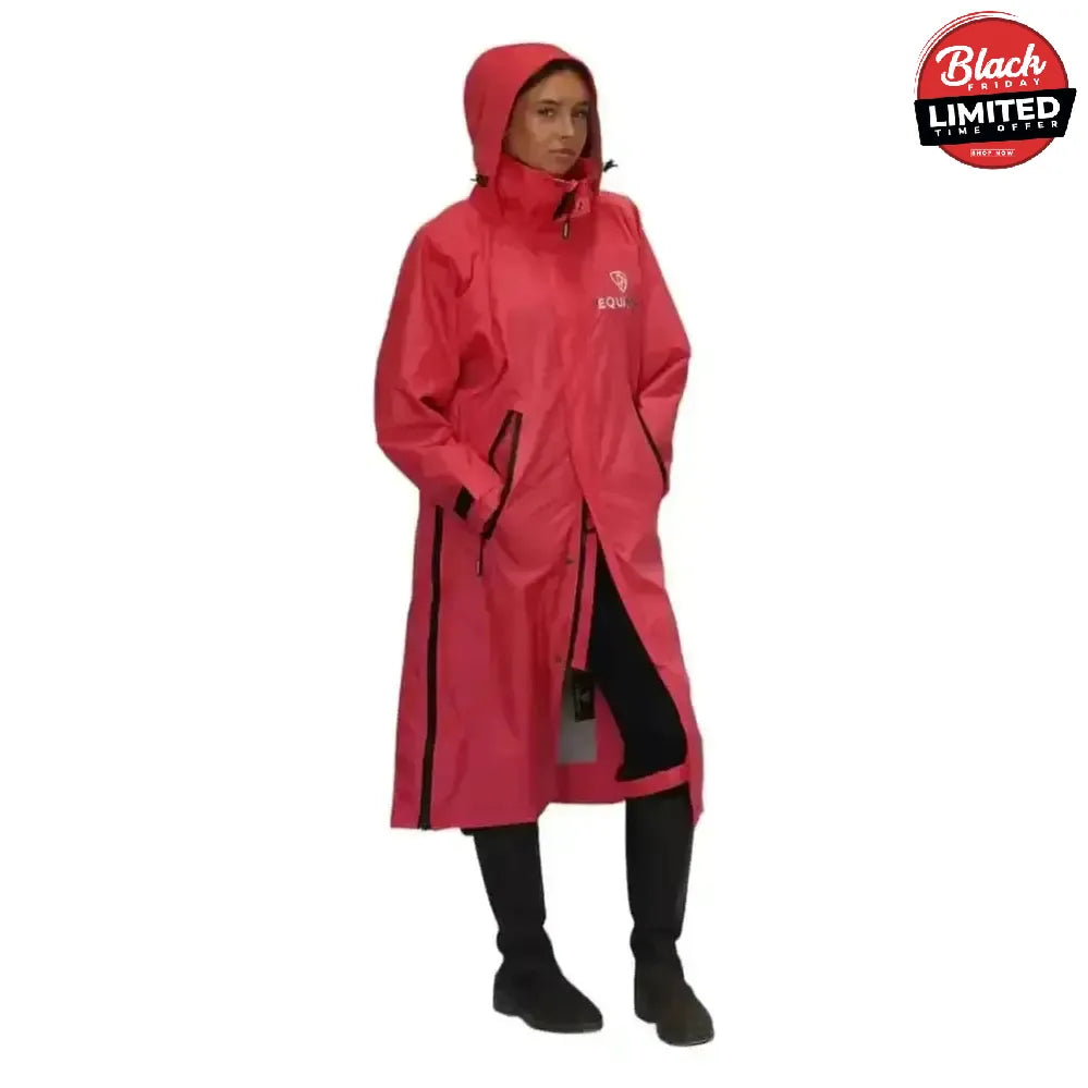 Equidry EQUIMAC Waterproof Riding Jacket Coral / Grey Age 3 - 5 Outdoor Coats