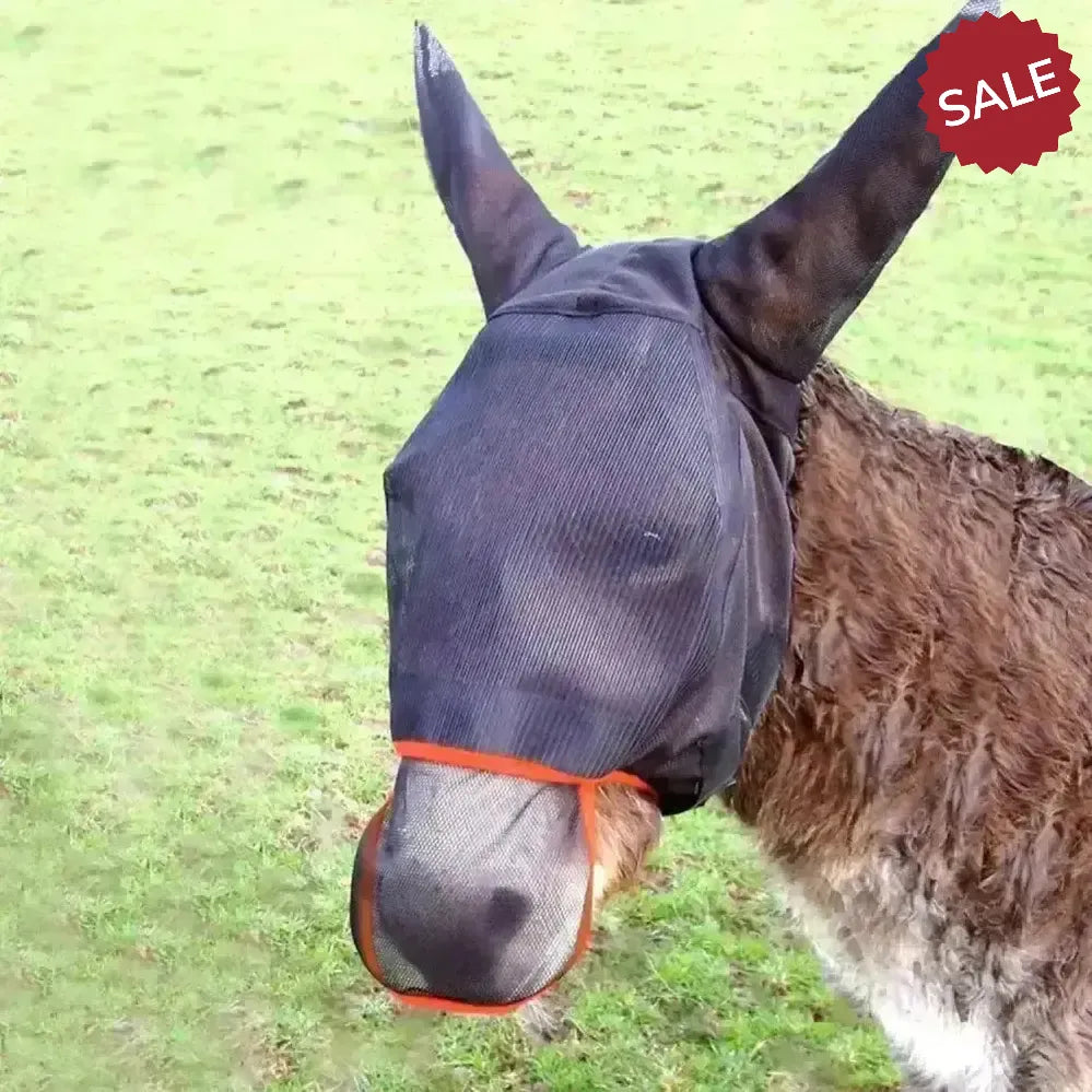 Equilibrium FIELD RELIEF Maxi Fly Masks X Small Black / Orange Binding Fly Masks