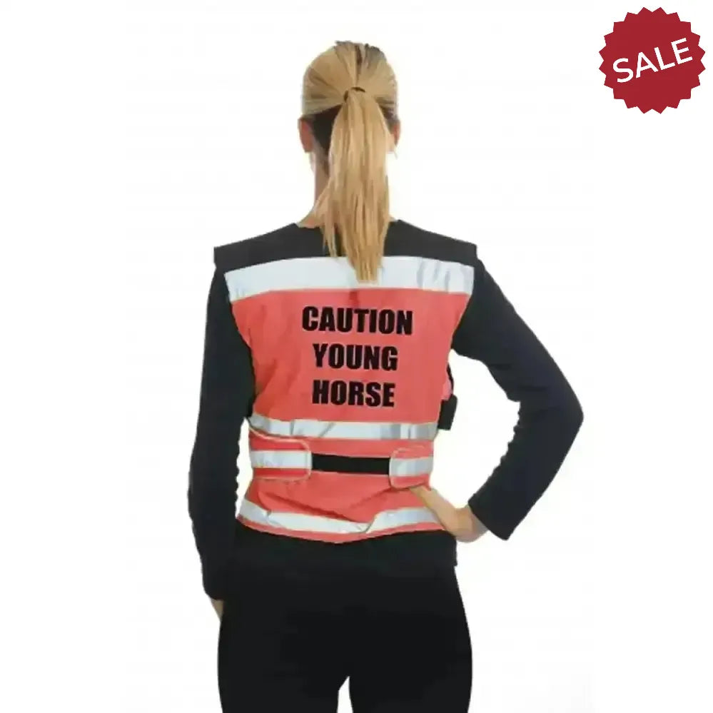 Equisafety Air Waistcoat Caution Young Horse Pink Small Pink Waistcoats