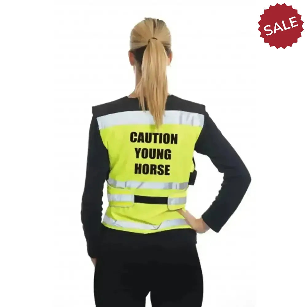 Equisafety Air Waistcoat Caution Young Horse Yellow Large Yellow Waistcoats