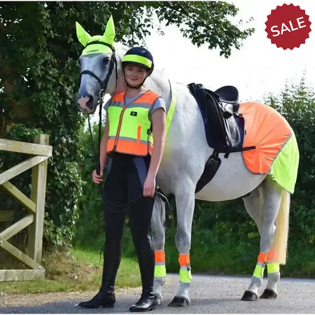 Equisafety Breathable Mesh Quarter Sheet Yellow/Orange COB Yellow/Orange Ride On Fly Rugs