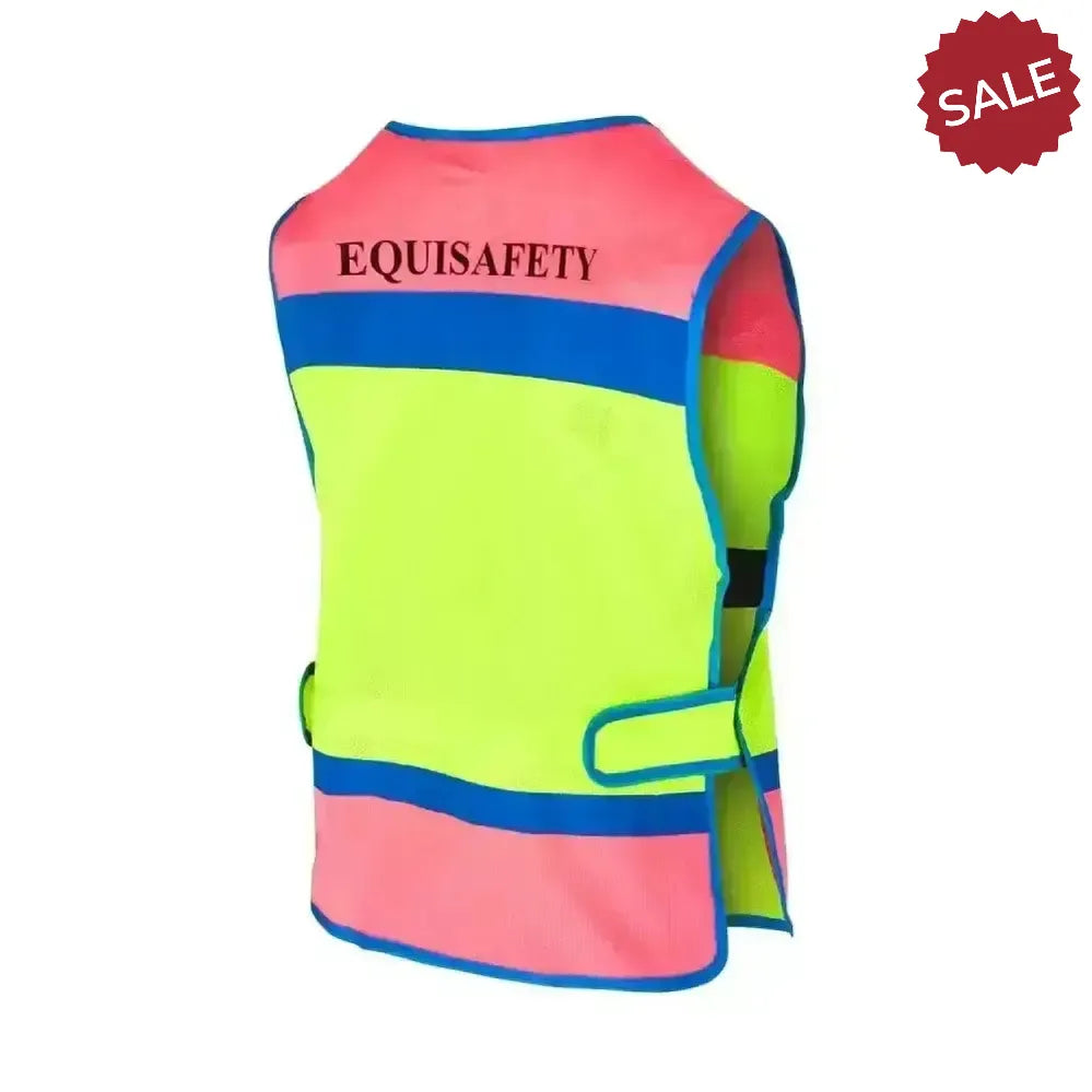 Equisafety Childrens Hi-Vis Waistcoats Multi-Coloured Pink / Orange Child - 4 - 8 Years Waistcoats