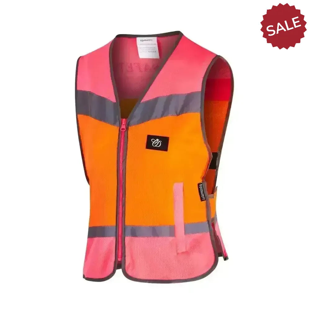 Equisafety Childrens Hi-Vis Waistcoats Multi-Coloured Pink / Orange Child - 4 - 8 Years Waistcoats