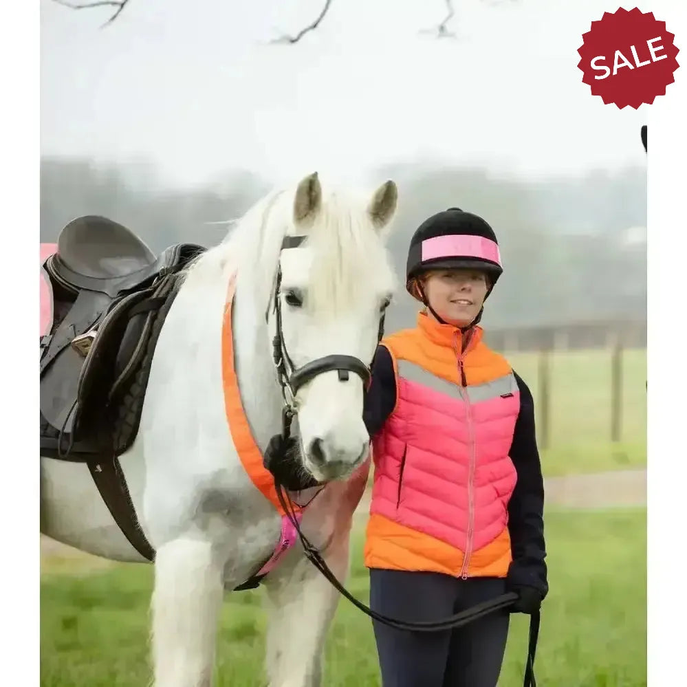 Equisafety Hi-Vis Riding Gilet Pink/Orange X Smallmall Pink/Orange Bodywarmers