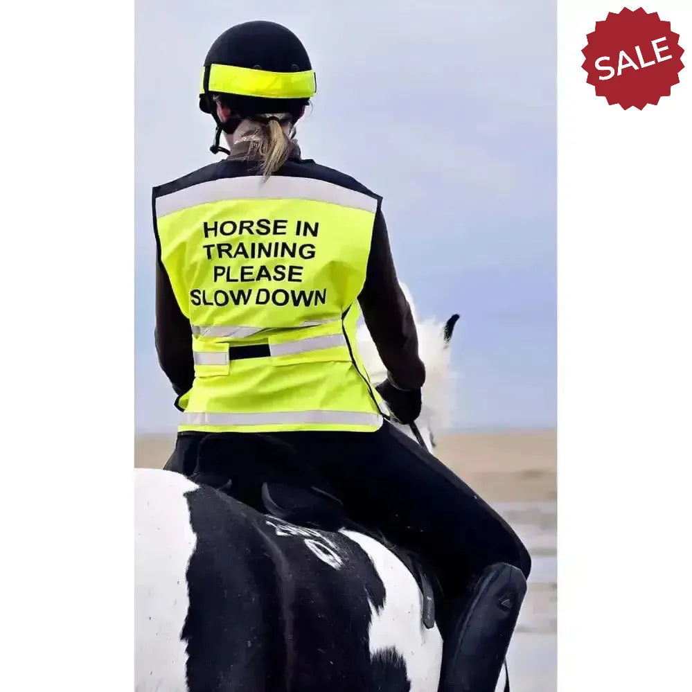Equisafety Hi-Vis Waistcoat Horse In Training Yellow Medium Waistcoats