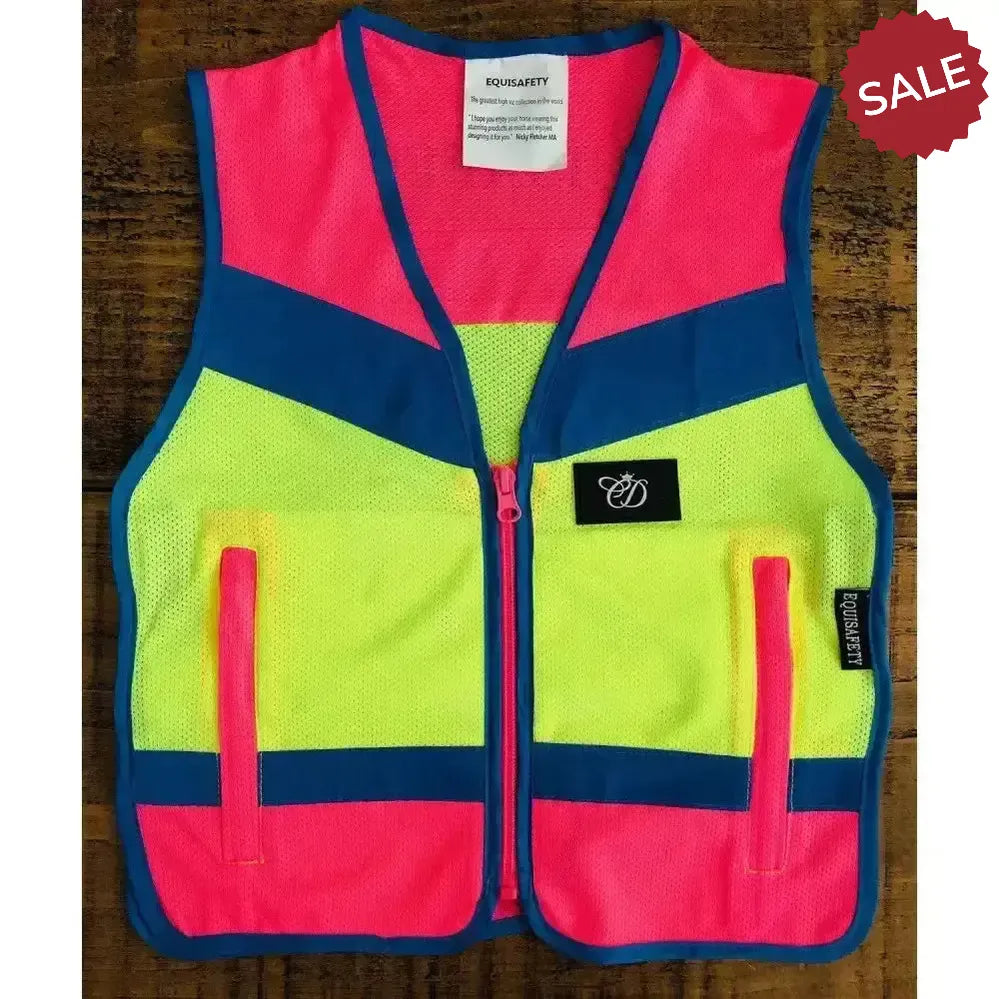 Equisafety Hi Viz Multi Colour Waistcoats Pink / Orange Small Waistcoats