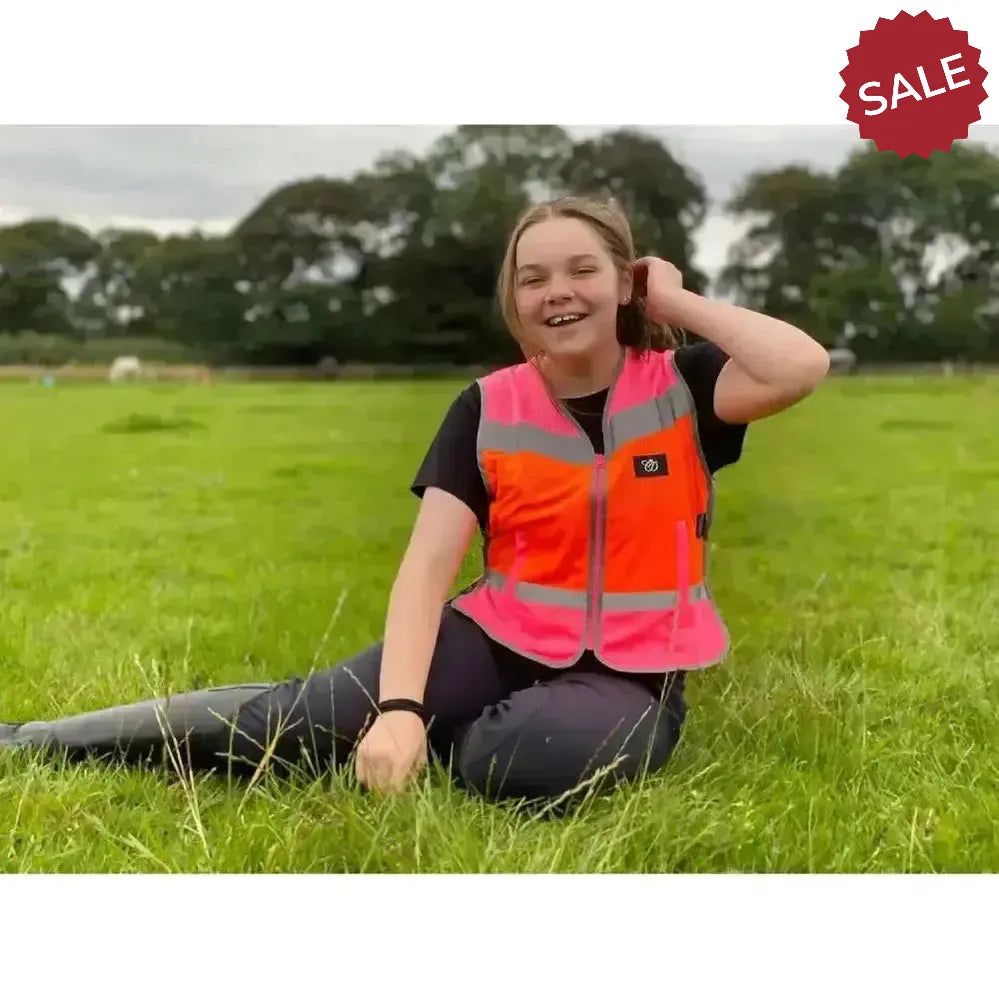 Equisafety Hi Viz Multi Colour Waistcoats Pink / Orange Small Waistcoats
