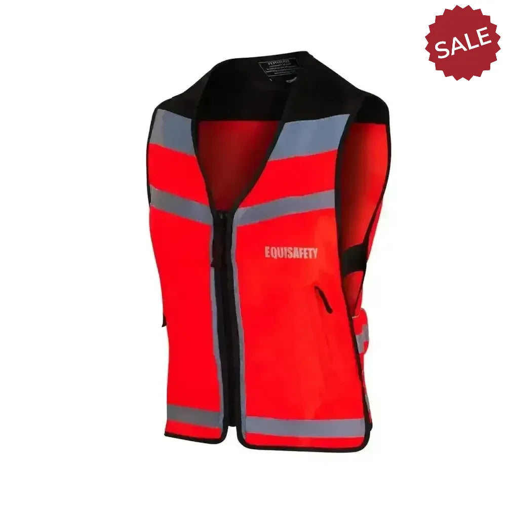 Equisafety Hi Viz Waistcoat Plain Air Red Small Waistcoats
