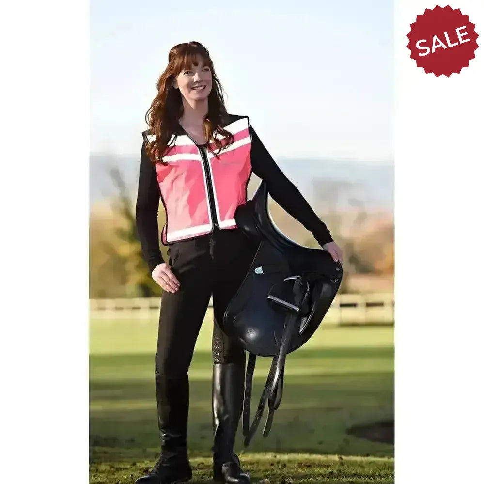 Equisafety Hi Viz Waistcoat Plain Air Pink Small Waistcoats