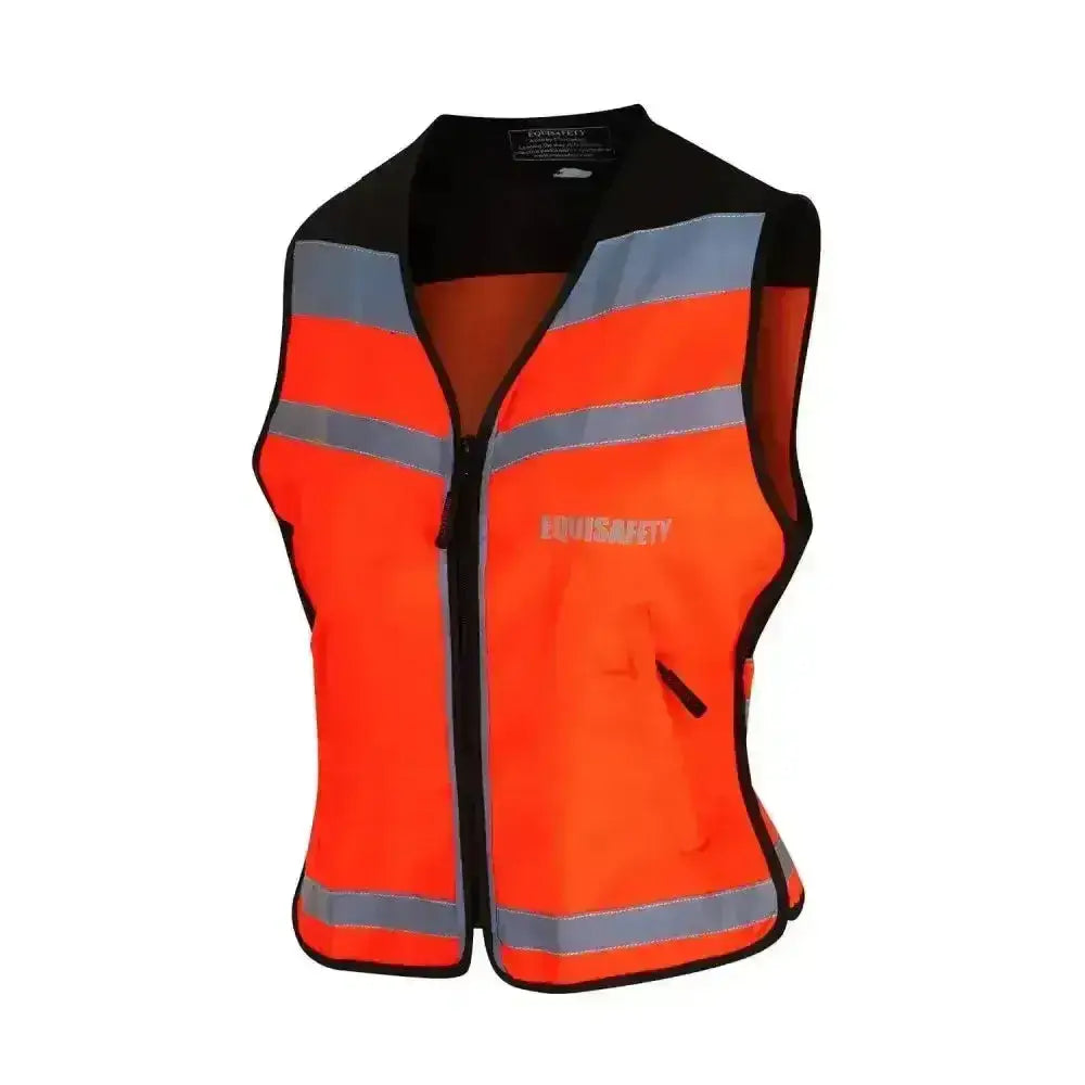 Bright orange comfortable waistcoat with reflective gray stripes and black trim for waistcoats pass wide air jackets
