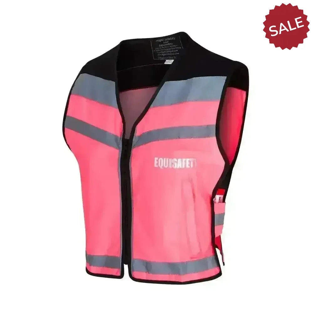 Equisafety Hi Viz Waistcoats Pass Wide & Slowly For Air Jackets Pink Small Waistcoats