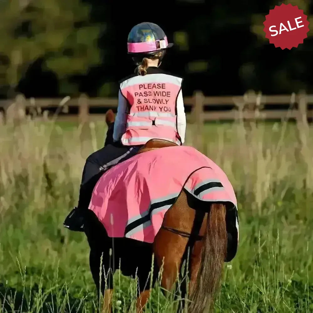 Equisafety Hi Viz Waistcoats Pass Wide & Slowly For Air Jackets Pink Small Waistcoats