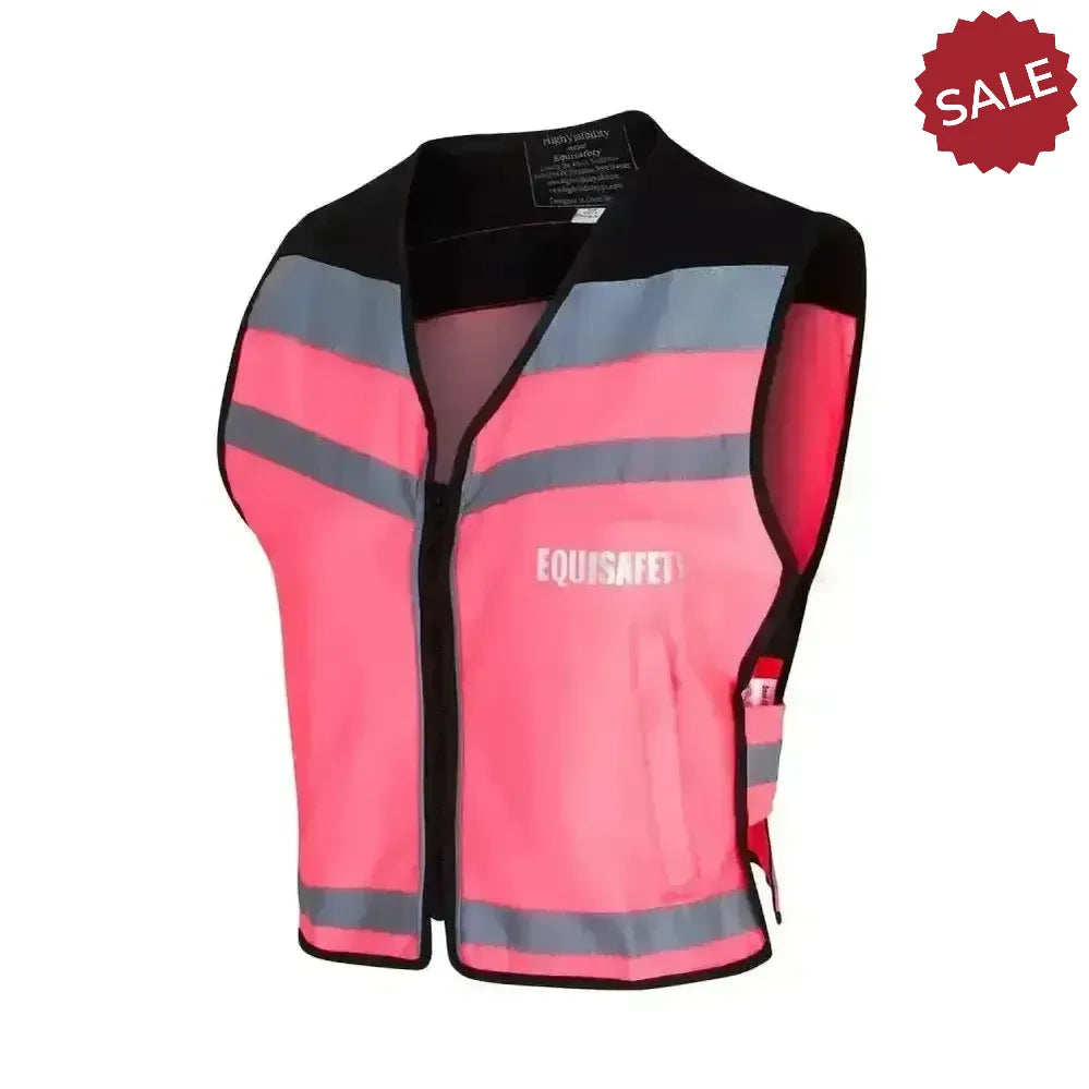 Equisafety Hi Viz Waistcoats Pass Wide & Slowly For Air Jackets Pink Small Waistcoats