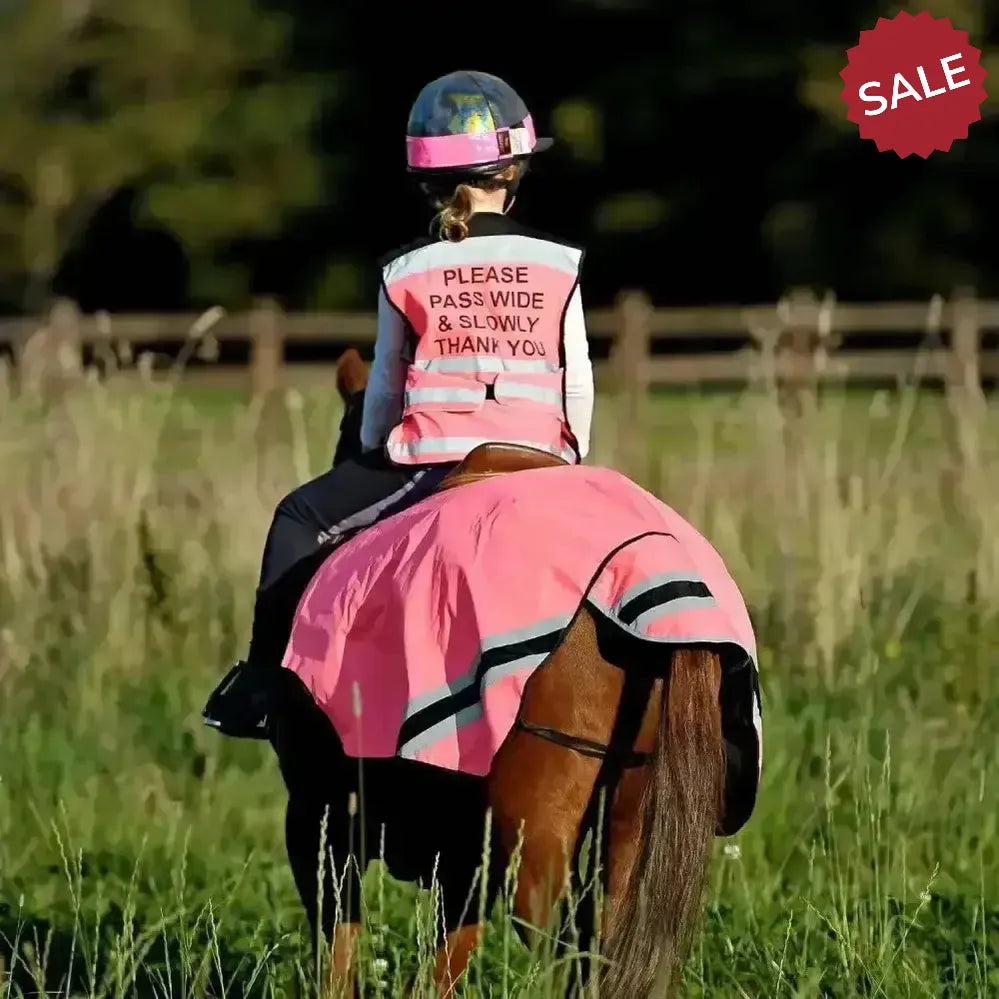 Equisafety Hi Viz Waistcoats Pass Wide & Slowly For Air Jackets Pink Small Waistcoats